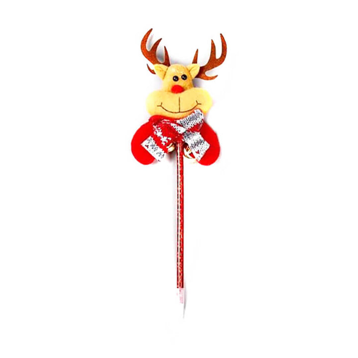 Christmas ballpoint pen with a reindeer design and small jingling bell