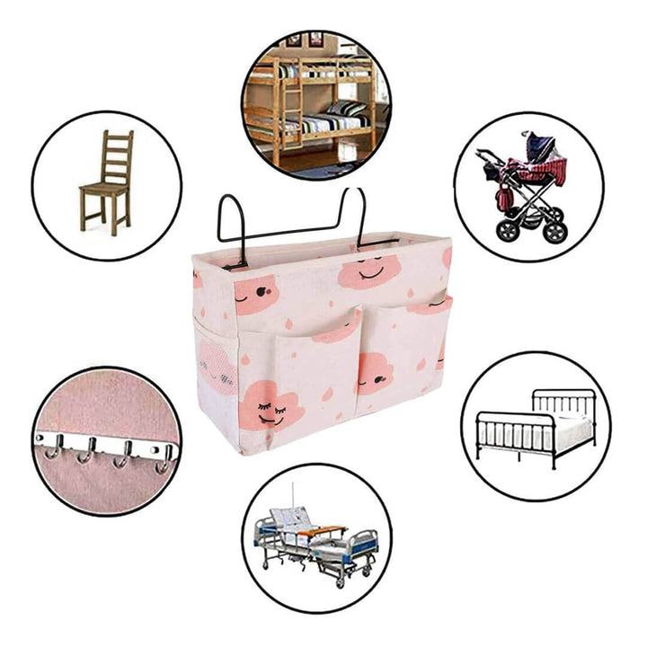 Pink cloud design hanging storage for kids