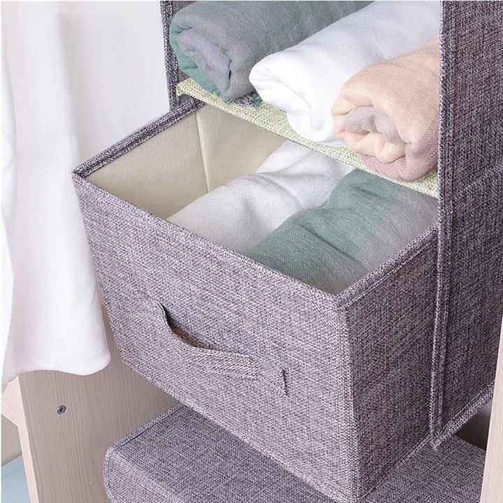 Drawer compartments pulled out from closet storage bag