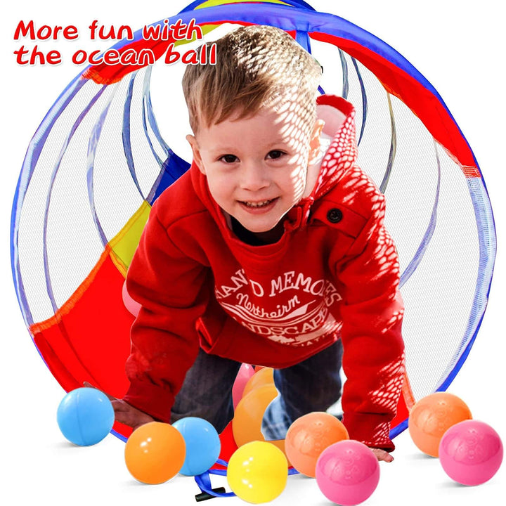 Pop-Up Portable Kids Tunnel with See-Through Mesh Sides