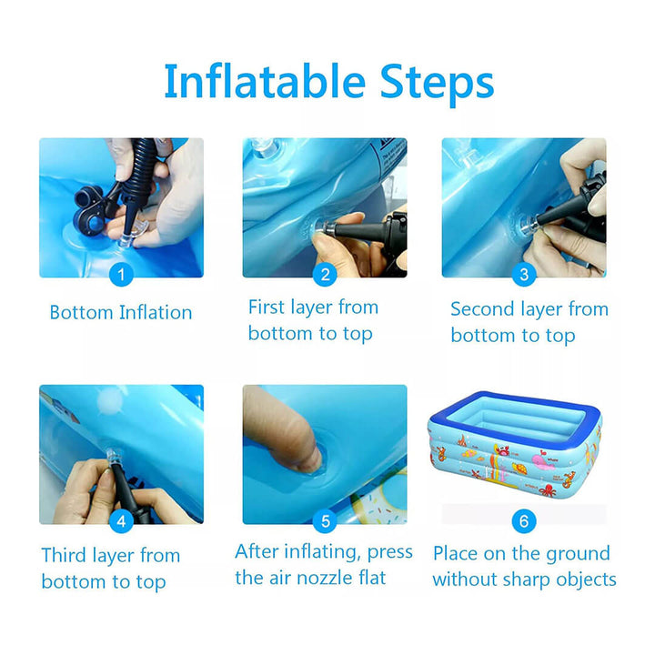 Inflatable Kids Swimming Pool – Durable Outdoor Pool in 3 Sizes