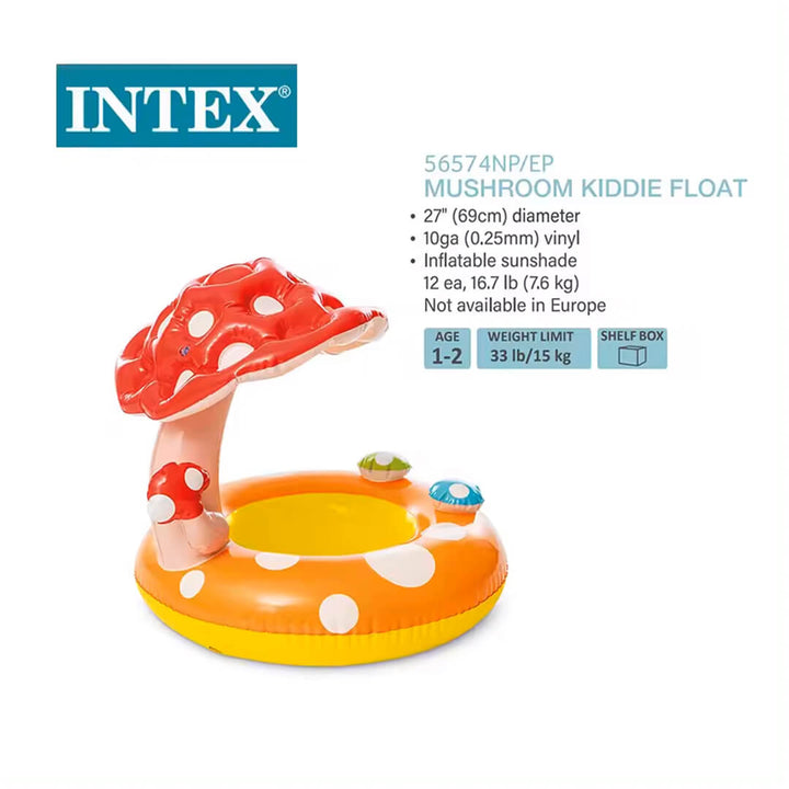 INTEX Mushroom Inflatable Pool Chair with Sunshade (1-2 years)