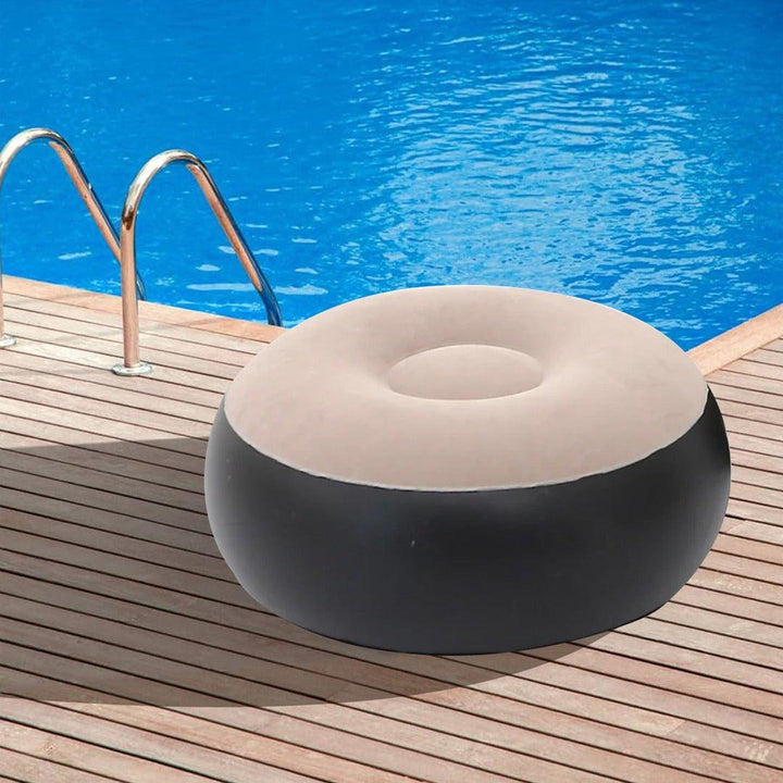 Inflatable Pouf – Lightweight Seating for Indoors & Outdoors Black & Beige