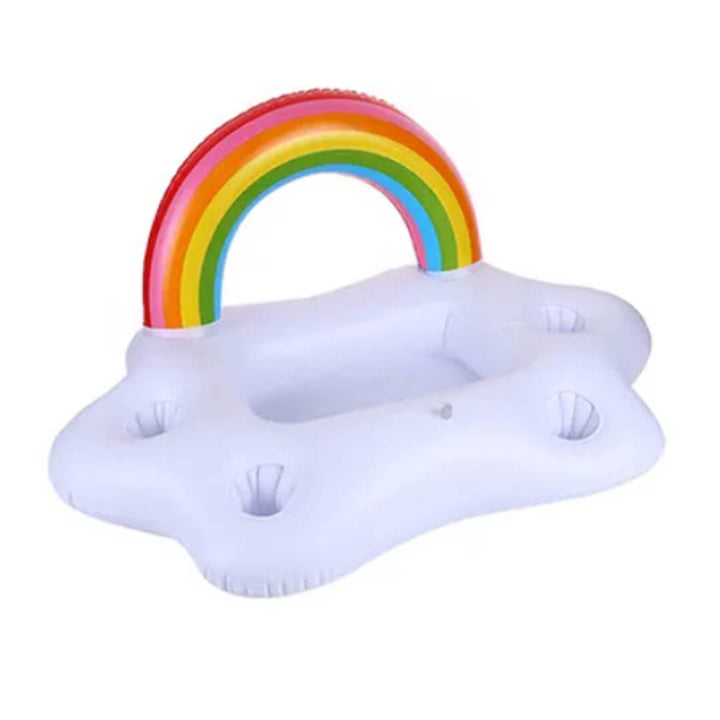 Inflatable Rainbow Floating Tray – Food & Cup Holder for Pool