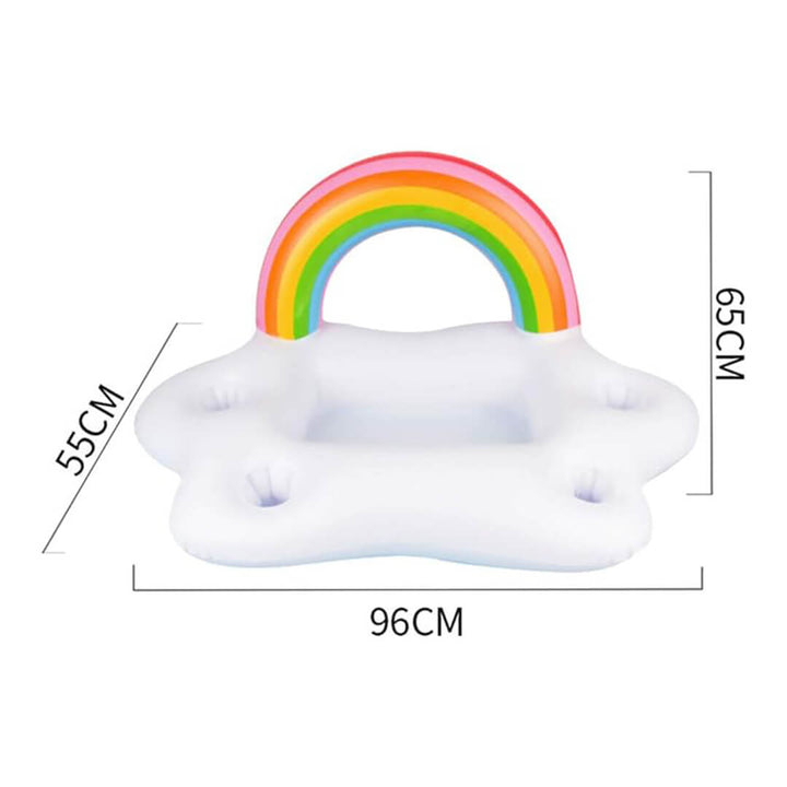 Inflatable Rainbow Floating Tray – Food & Cup Holder for Pool