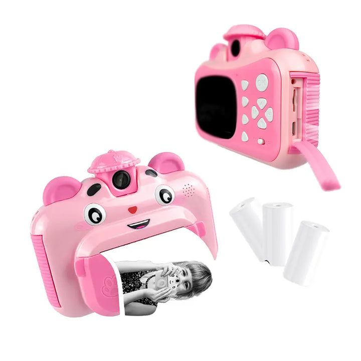 Selfie Mode Instant Print Fun: Ink-Free Kids Camera + 6 Rolls & 32GB Card Pink