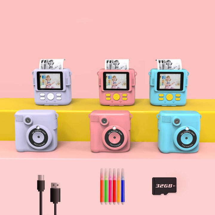 Rechargeable kids camera with USB Type-C charging cable