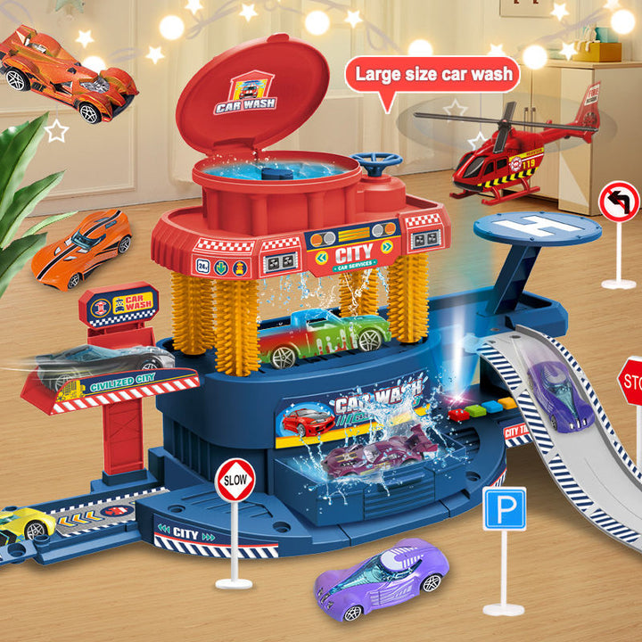 Interactive Color Changing Blue City Car Wash Set