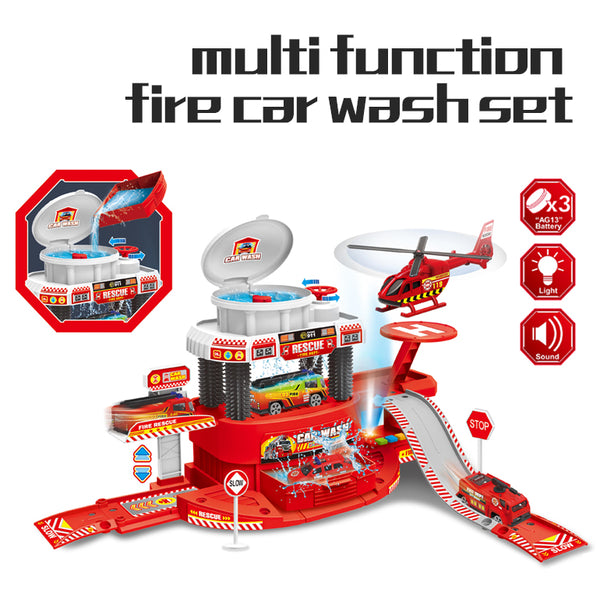 Interactive Color Changing Fire Car Wash Set