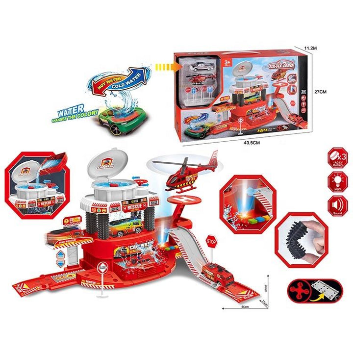 Interactive Color Changing Fire Car Wash Set