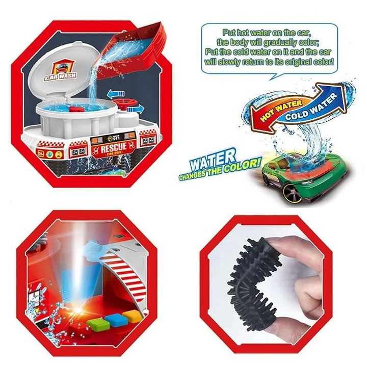 Interactive Color Changing Fire Car Wash Set