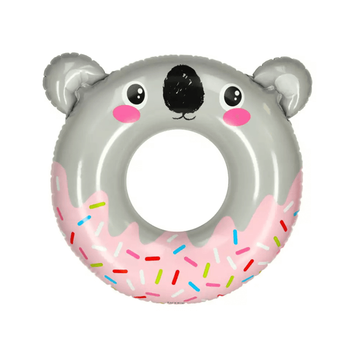INTEX Cute Animal Inflatable Swim Rings – Sloth, Panda & Kitten (Ages 3+) Grey