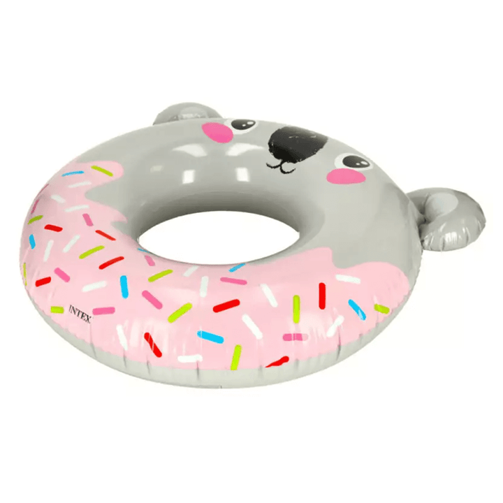 INTEX Cute Animal Inflatable Swim Rings – Sloth, Panda & Kitten (Ages 3+)