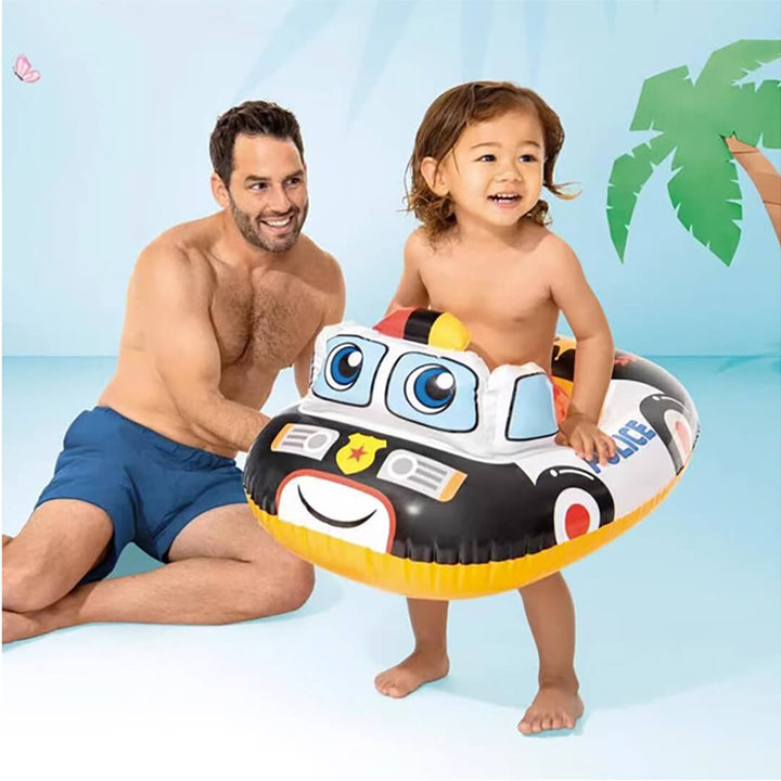 INTEX Cartoon Car Inflatable Swimming Float for Kids (1-3 Years) Police Car