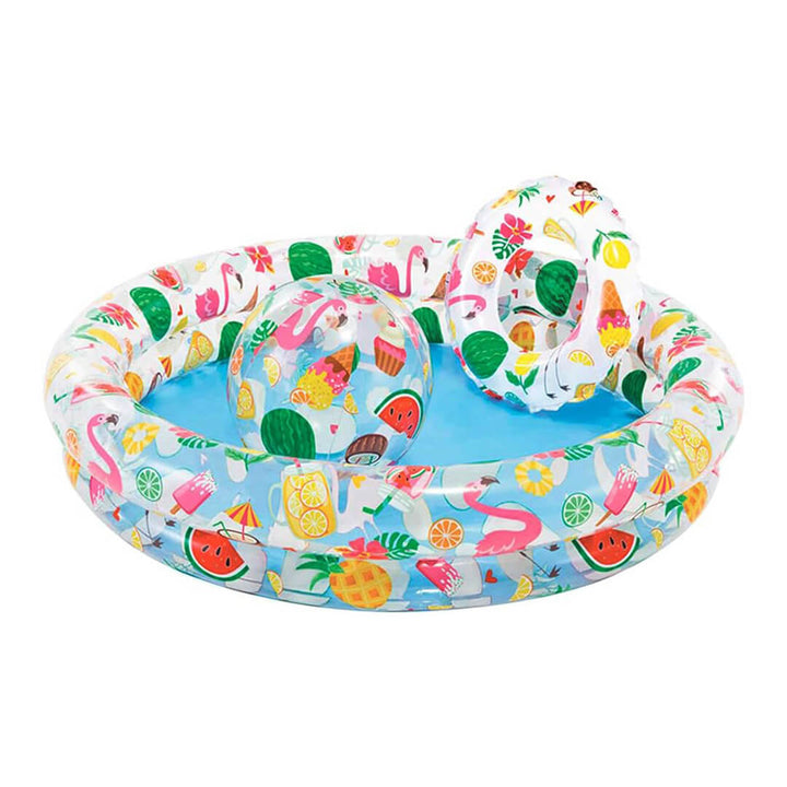 Intex Inflatable Fruits Pool Set - Includes Swim Ring & Beach Ball
