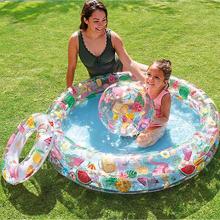 Intex Inflatable Fruits Pool Set - Includes Swim Ring & Beach Ball