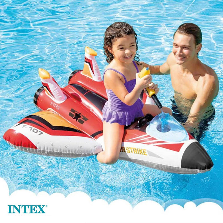INTEX Inflatable Plane Ride-On with Water Gun Red