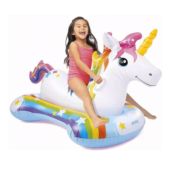 NTEX Kids Unicorn Ride-On – Inflatable Pool Float for Ages 3+