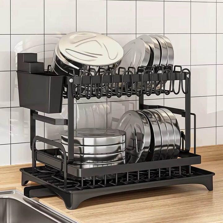 Iron Double-Layer Dish Rack – Durable & Space-Saving