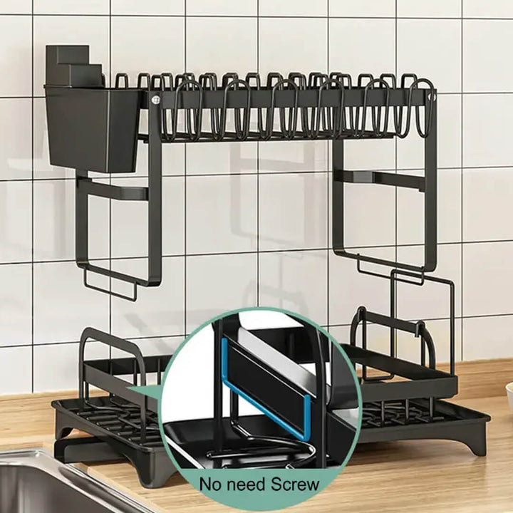 Iron Double-Layer Dish Rack – Durable & Space-Saving
