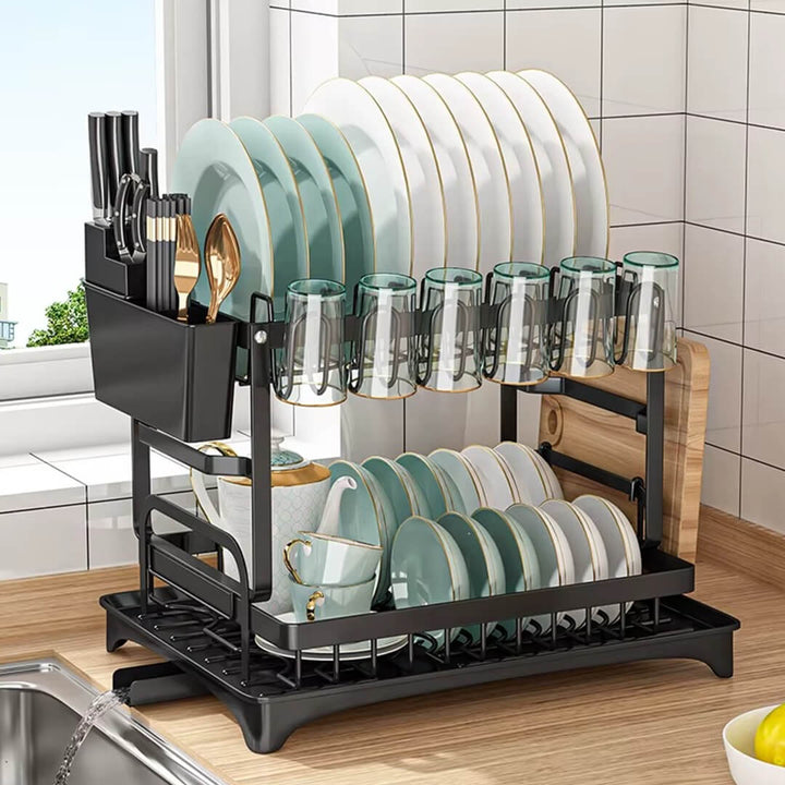 Iron Double-Layer Dish Rack – Durable & Space-Saving