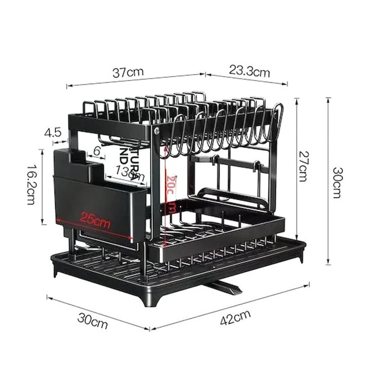 Iron Double-Layer Dish Rack – Durable & Space-Saving