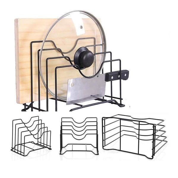 Iron Organizer Rack for Cutting Boards, Lids & Books