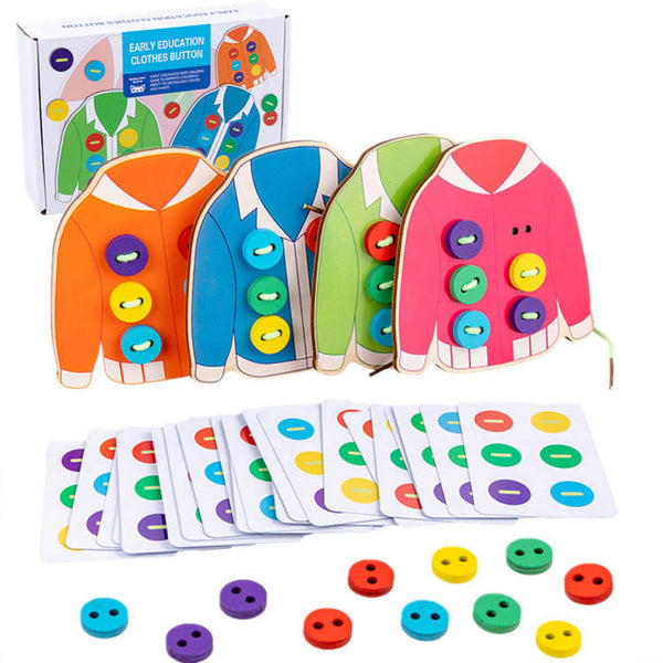 Kids Montessori Wooden Threading & Sewing Busy Board Game