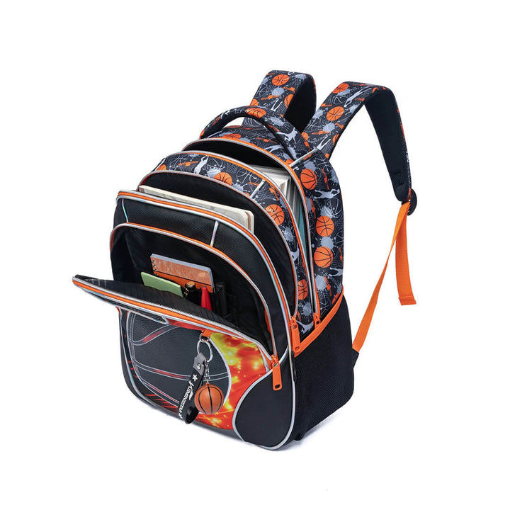 Jasminstar Backpack with basketball design with books inside