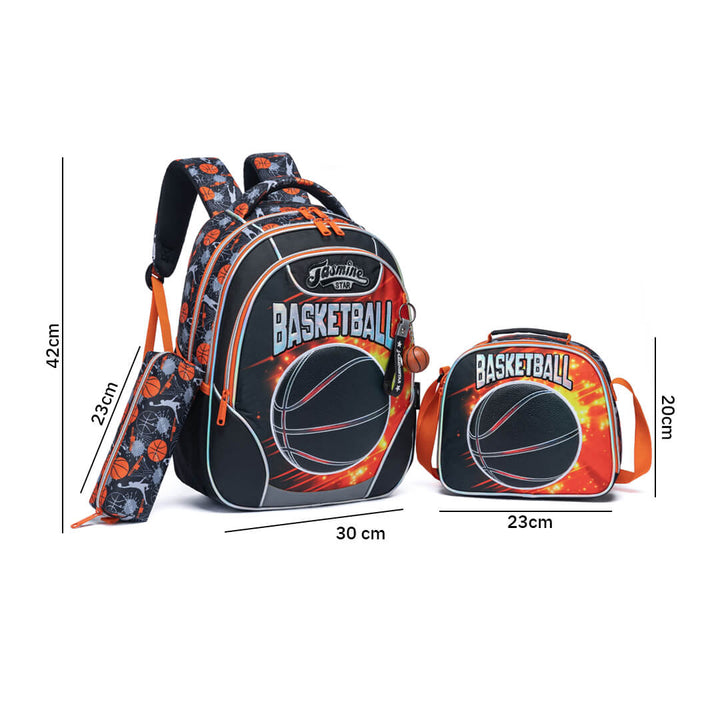 Jasminstar 3-piece basketball backpack set, dimensions