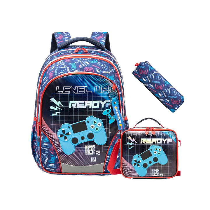 Jasminstar Backpack, lunch bag, and pencil case with gaming theme