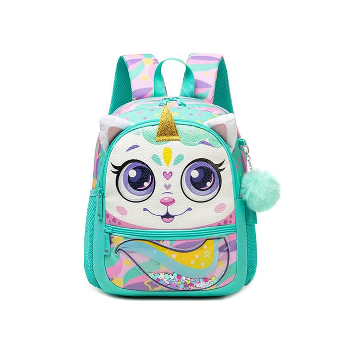 Unicorn backpack for girls, in teal and pastel colors