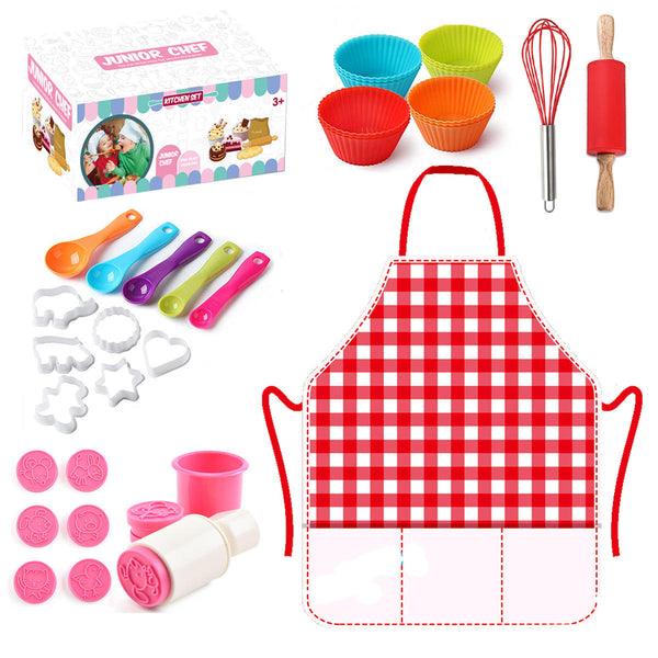 24-Piece Red Kitchen & Bakeware Set for Kids