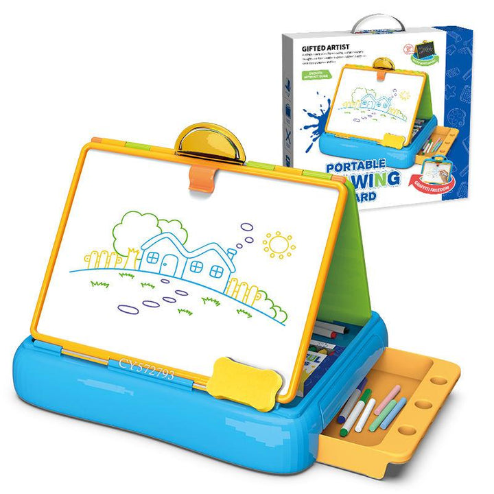 Portable 2-in-1 Chalk & Whiteboard with A4 Paper Clip