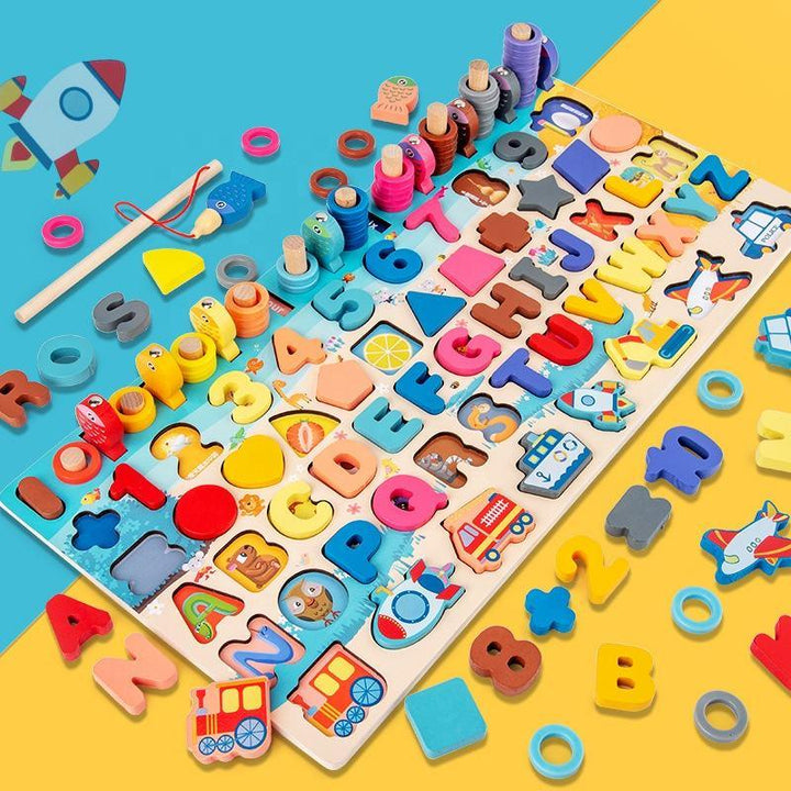 6-in-1 Wooden Educational Toddler Activity Board