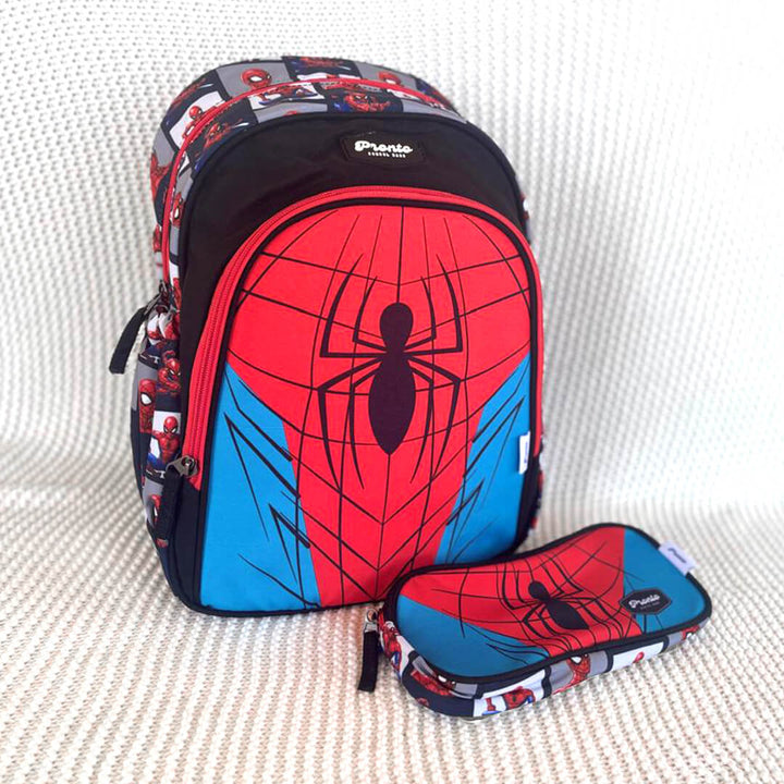 Waterproof Spiderman backpack set for early school years