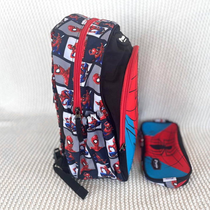 Durable Spiderman bag and pencil case for KG1 to Kg3, side angle