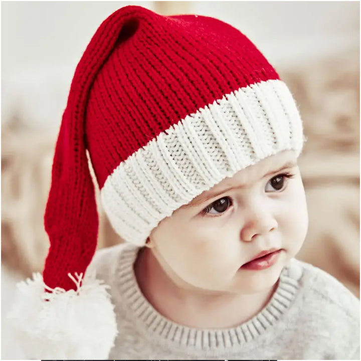 Baby – knitted Christmas Santa red hat