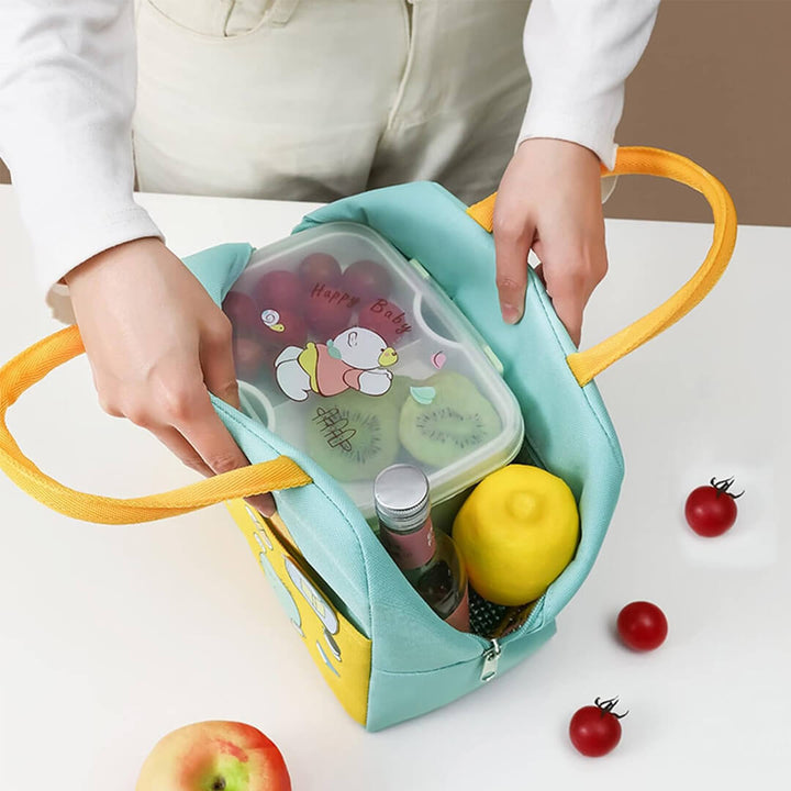 Durable insulated lunch bag with cartoon figures