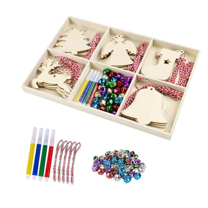 Christmas wooden ornament kit with decorative items, style B