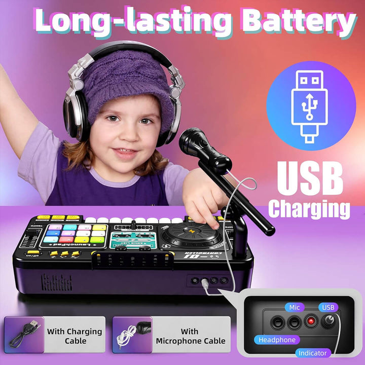 Interactive music board toy for kids ages 4–9.