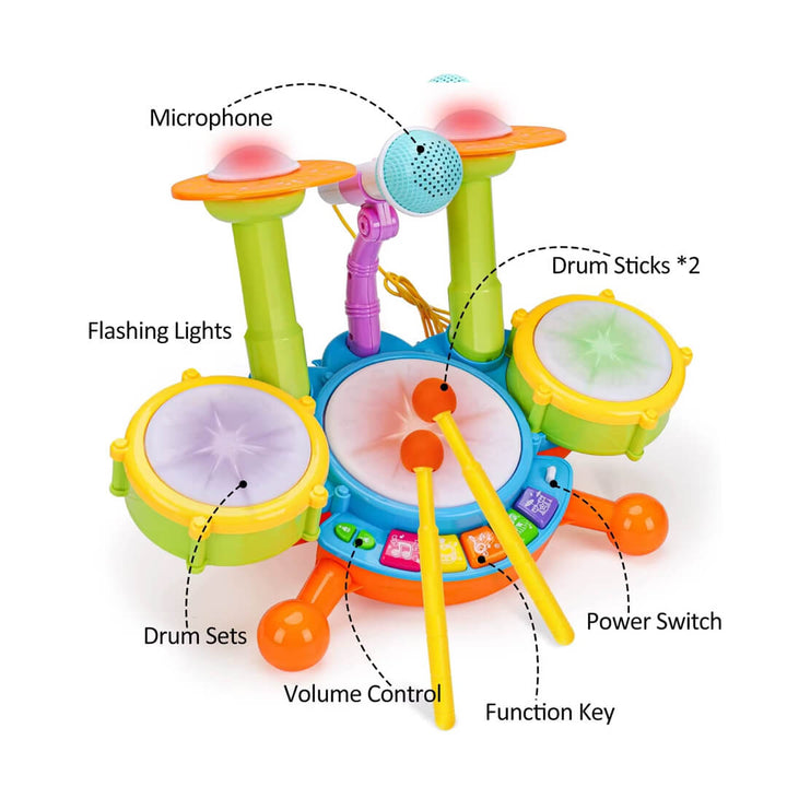 Fun musical instrument toy for 1–3-year-old boys and girls with instructions of usage.