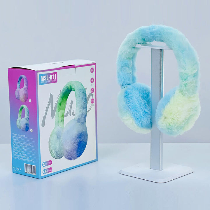 Kids Plush Wireless Headphones - Comfortable & Warm for Music Listening