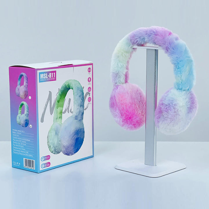 Kids Plush Wireless Headphones - Comfortable & Warm for Music Listening