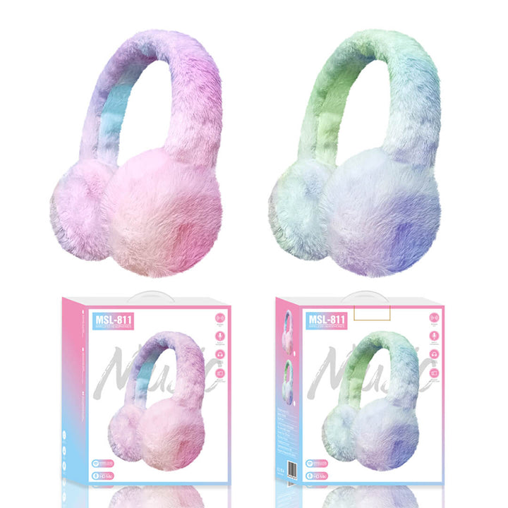 Kids Plush Wireless Headphones - Comfortable & Warm for Music Listening