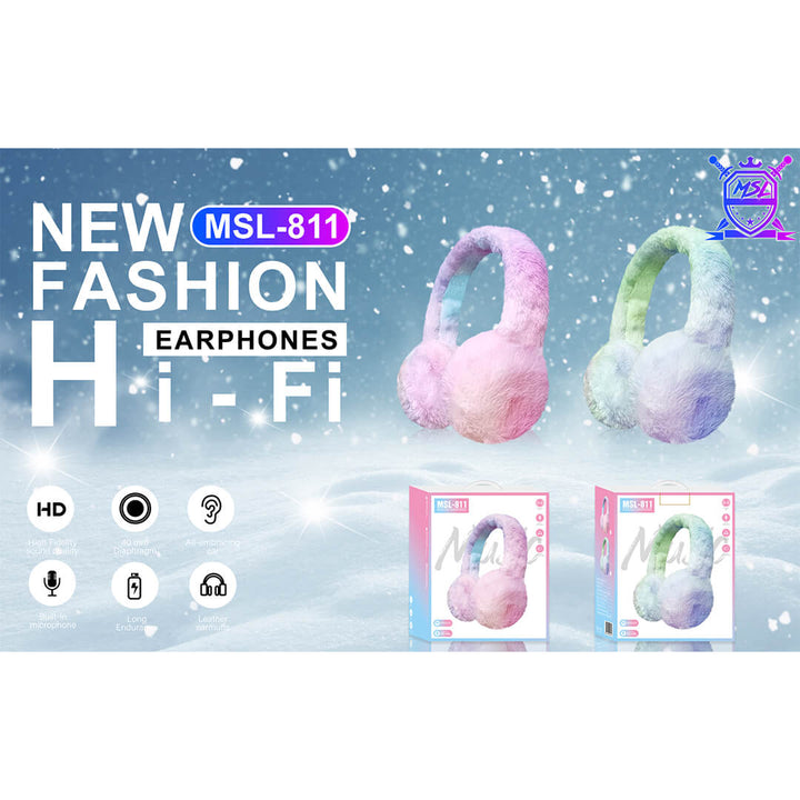 Kids Plush Wireless Headphones - Comfortable & Warm for Music Listening