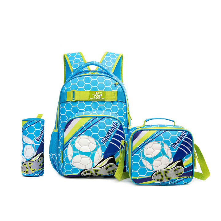 Blue and Green Soccer Backpack Combo Set