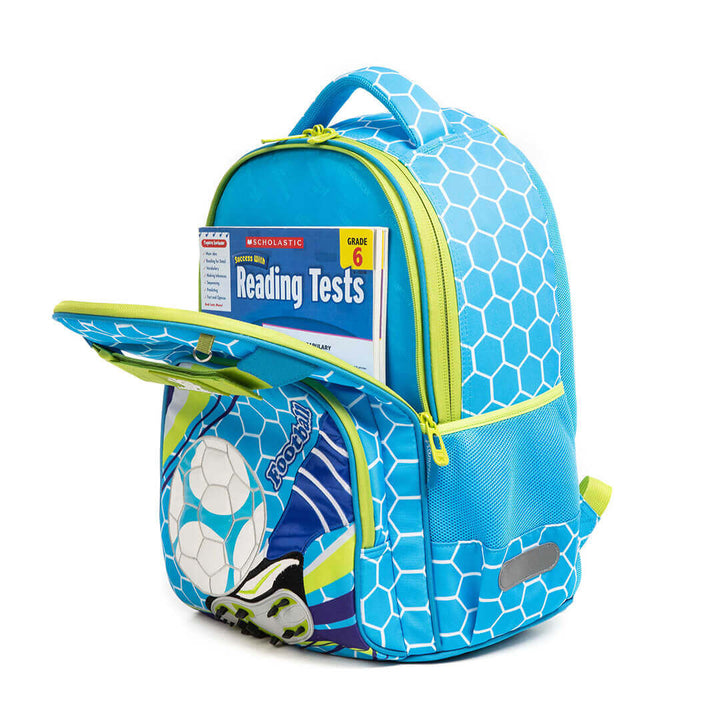 Blue and Green Soccer Backpack Combo Set
