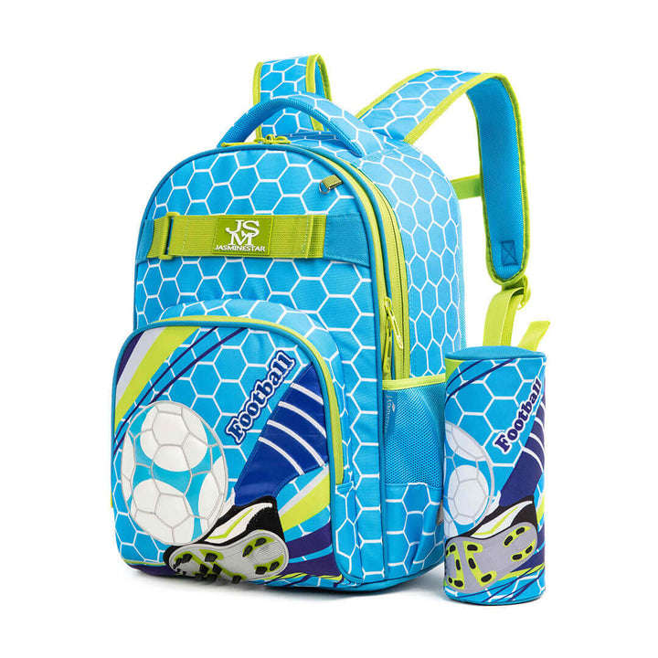 Blue and Green Soccer Backpack Combo Set