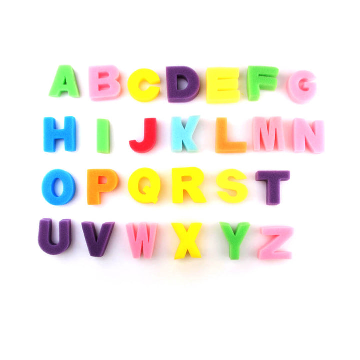 Colorful alphabet foam letters for education painting time